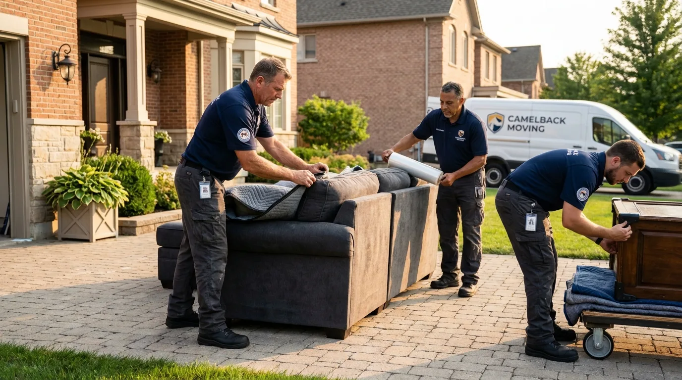 Large estate moving crew wrapping furniture in Stamps, AR